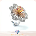 Fashion Jewelry High Quality & Hot Sale Elegant Flower Ring Silver Jewelry Ring R10501